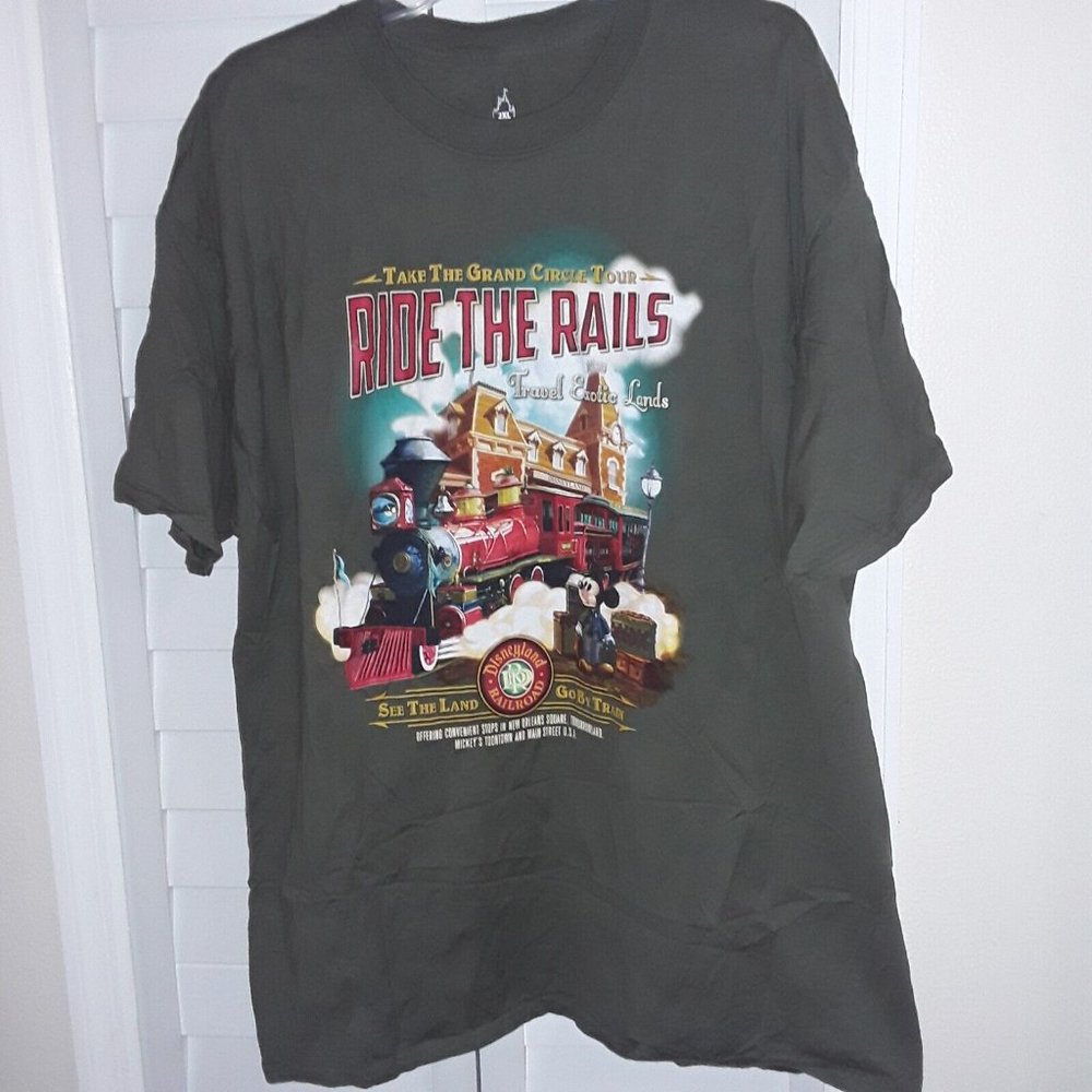 Disney Parks / Disneyland Grand Circle Tour Railroad T-Shirt, Size 2XL, NWOT
